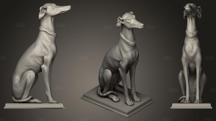 Grey Hound Statue stl model for CNC